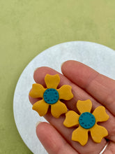 Load image into Gallery viewer, The Miley Floral Collection - Yellow/Teal Studs
