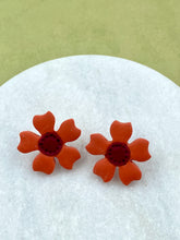 Load image into Gallery viewer, The Miley Floral Collection - Orange Studs
