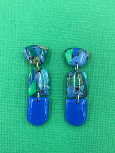 Reflections of the Lake - Blue Pencil Small Dangles
