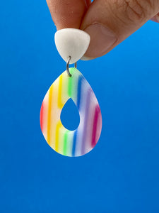 Rainbow Collection - Cut Out Teardrop Statement Earrings