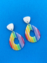 Load image into Gallery viewer, Rainbow Collection - Cut Out Teardrop Statement Earrings
