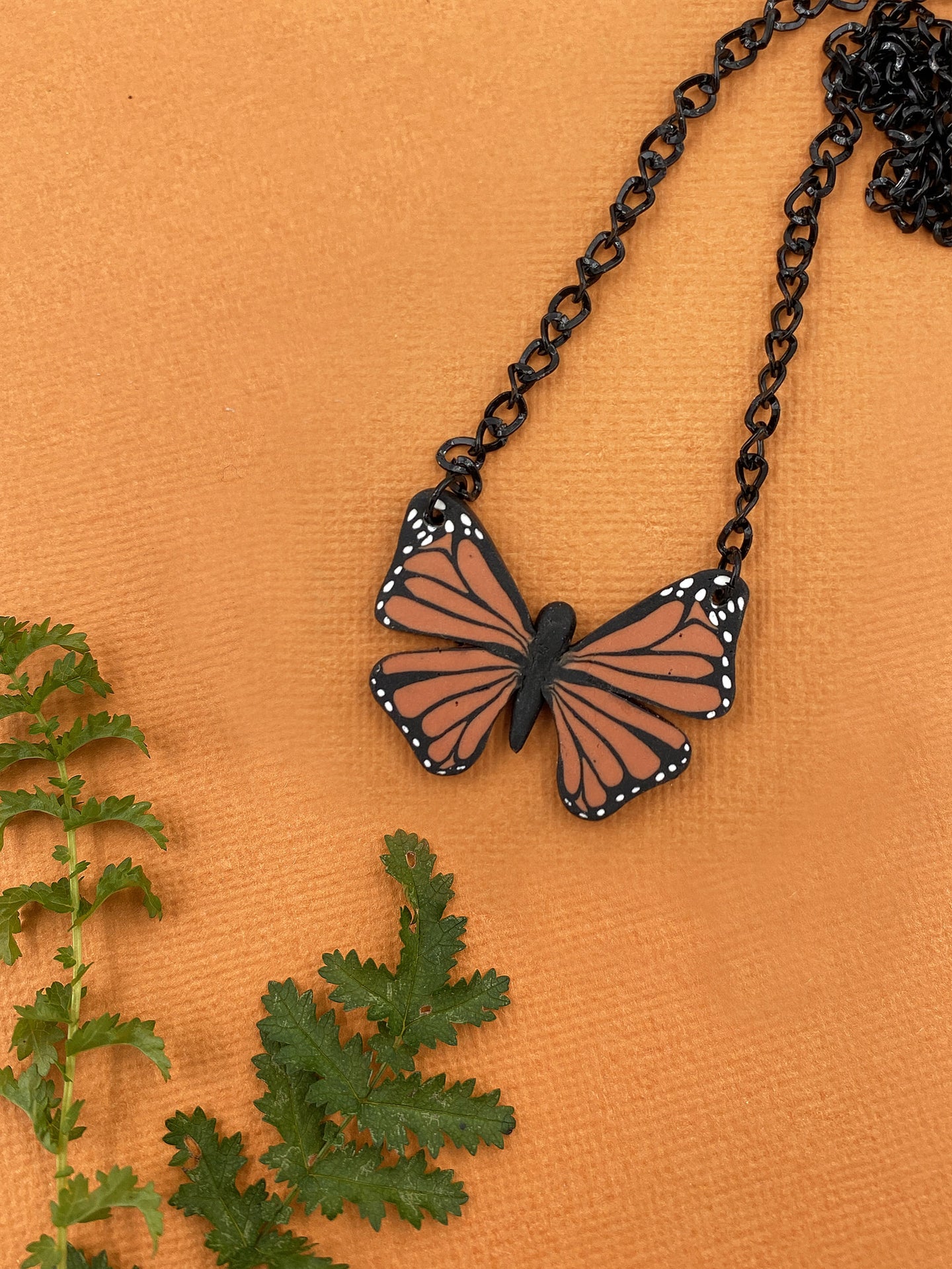 Monarch Butterfly Necklace - 45cm Higher Sitting